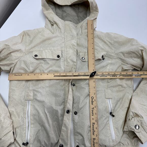 Columbia Coat Women Large Seasalt Cream PEAK DRIFTER II Bomber Hood OMNI-Shield - Picture 6 of 8